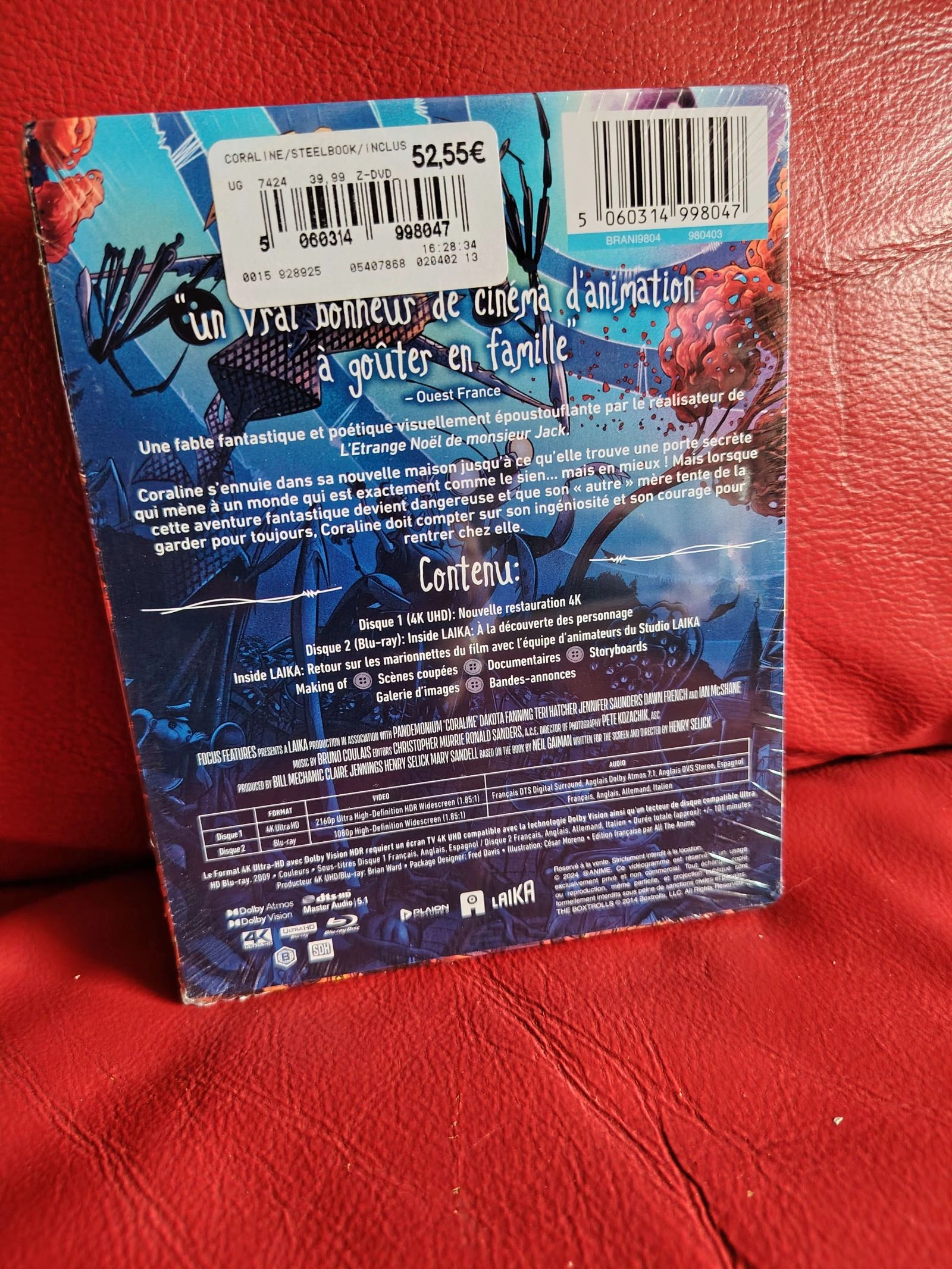Steelbook Coraline 4k blu ray – photo 2